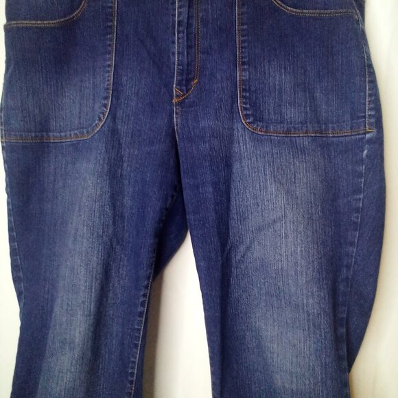 Gloria Vanderbilt Capri Jeans Women 16W Roll Cuff Hem Big Pockets Blue - Picture 4 of 13